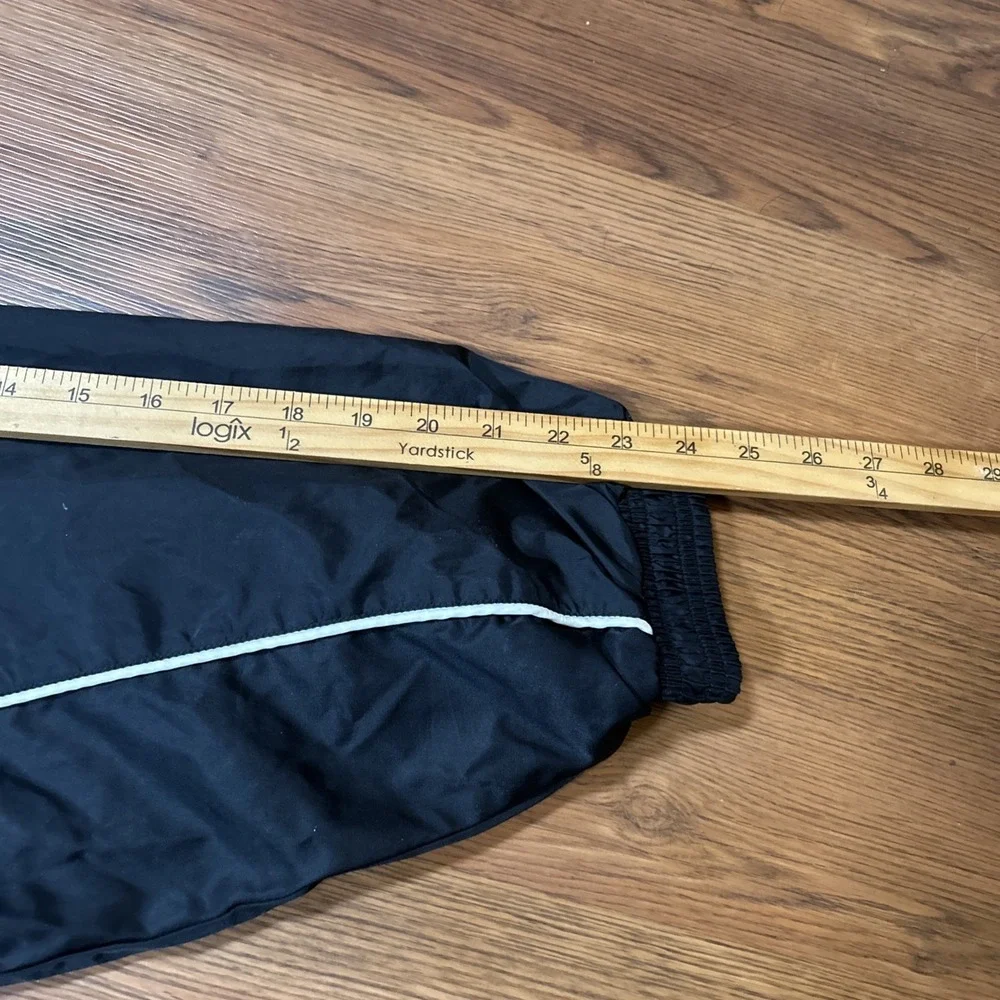 VTG 90s Adidas Windbreaker Jacket Black Full Zip 3 Stripe Chest Piping Size XL
